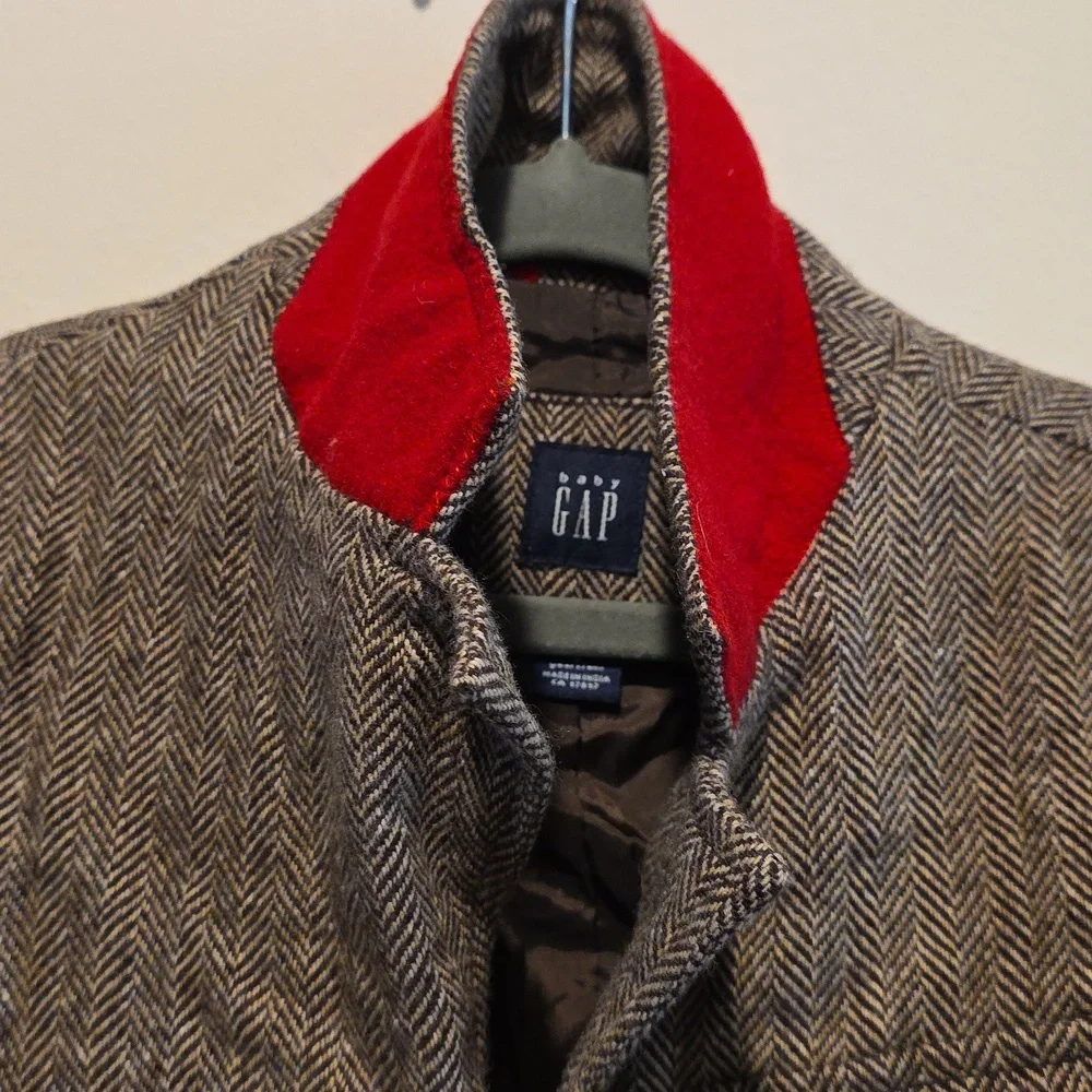 GAP Kids Herringbone Wool Blend Blazer Jacket 3t 3 Size 3